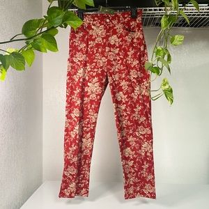 Lauren Ralph Lauren Red Floral Crop Pants